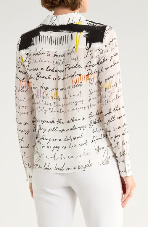 Alice And Olivia Alice + Olivia Willa Silk Hidden Placket Top In Neutral