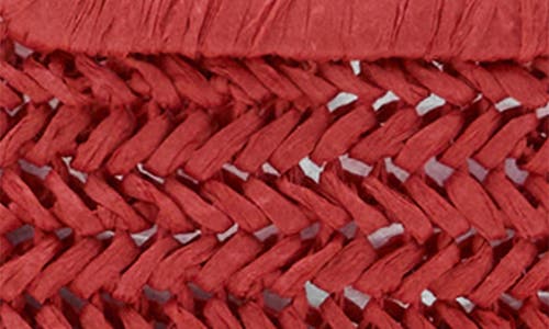 Mango Natural Fiber Clutch In Red