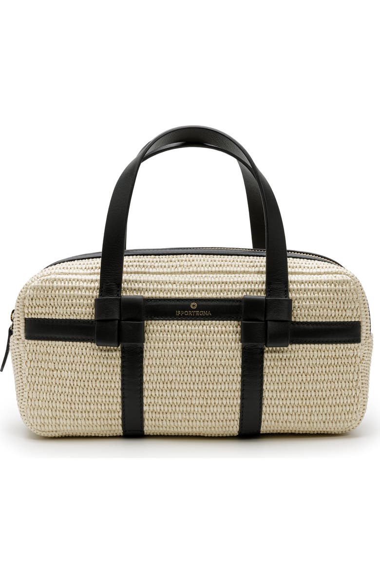 LA PORTEGNA Bibi Jute Bag With Shoulder Strap And Iconic Knots, Main, color, White