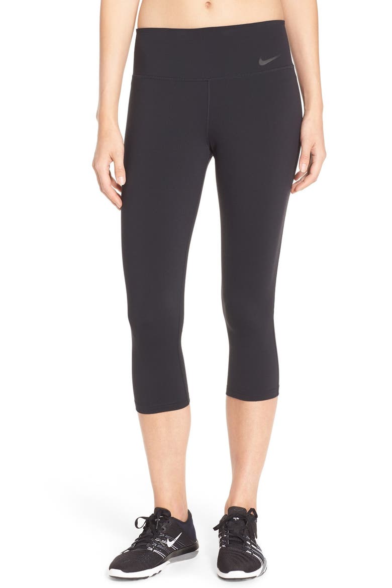 'Power Legendary' Dri-FIT Training Capris, Main, color, BLACK/ BLACK