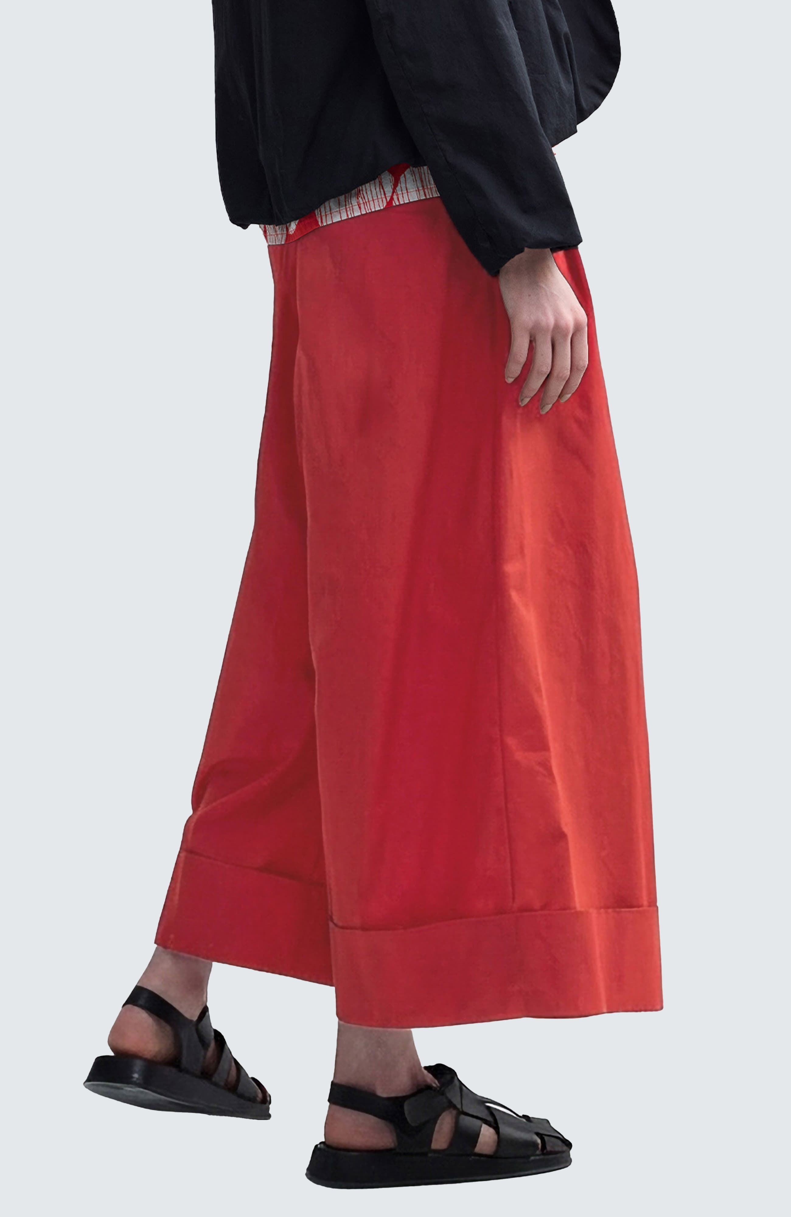 Misla Solid Wide-Leg Poplin Pants - image 4