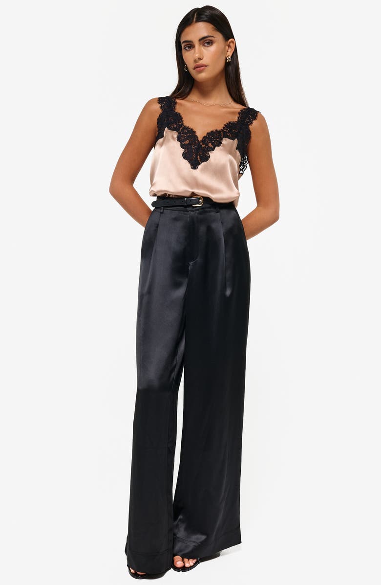 CAMI NYC Noura High Waist Wide Leg Satin Pants, Alternate, color, 