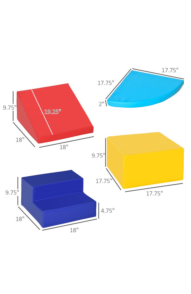 Qaba Foam Play Set for Toddlers, Easy-to-clean Soft & Safe Climbing Set, Alternate, color, Multicolor