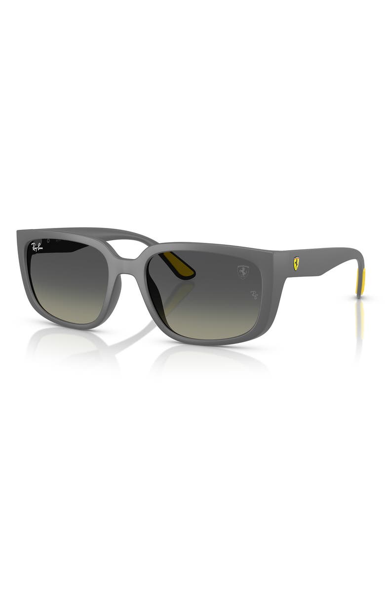 Ray-Ban x Scuderia Ferrari 57mm Gradient Square Sunglasses, Alternate, color, Matte Grey