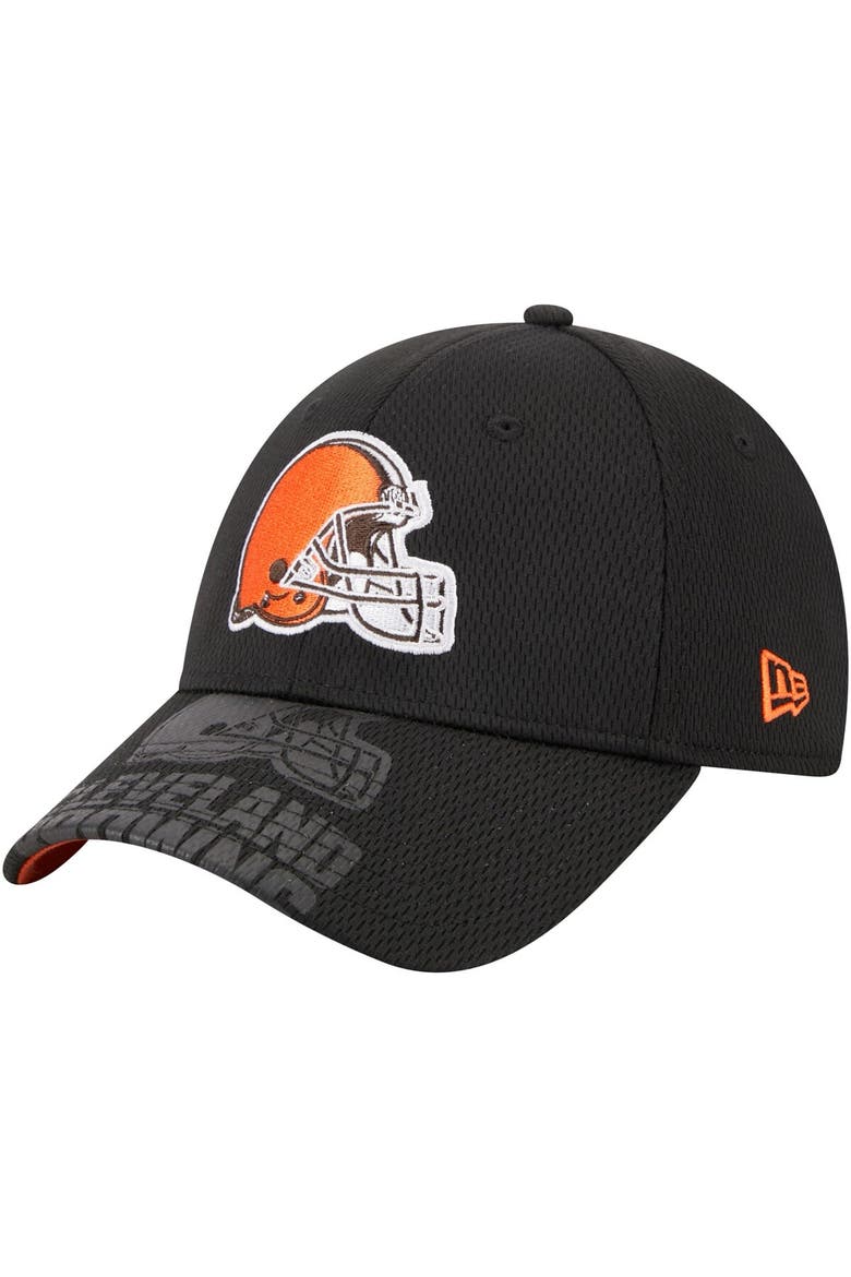 Men's New Era Black Cleveland Browns Top Visor 9FORTY Adjustable Hat, Main, color, Black