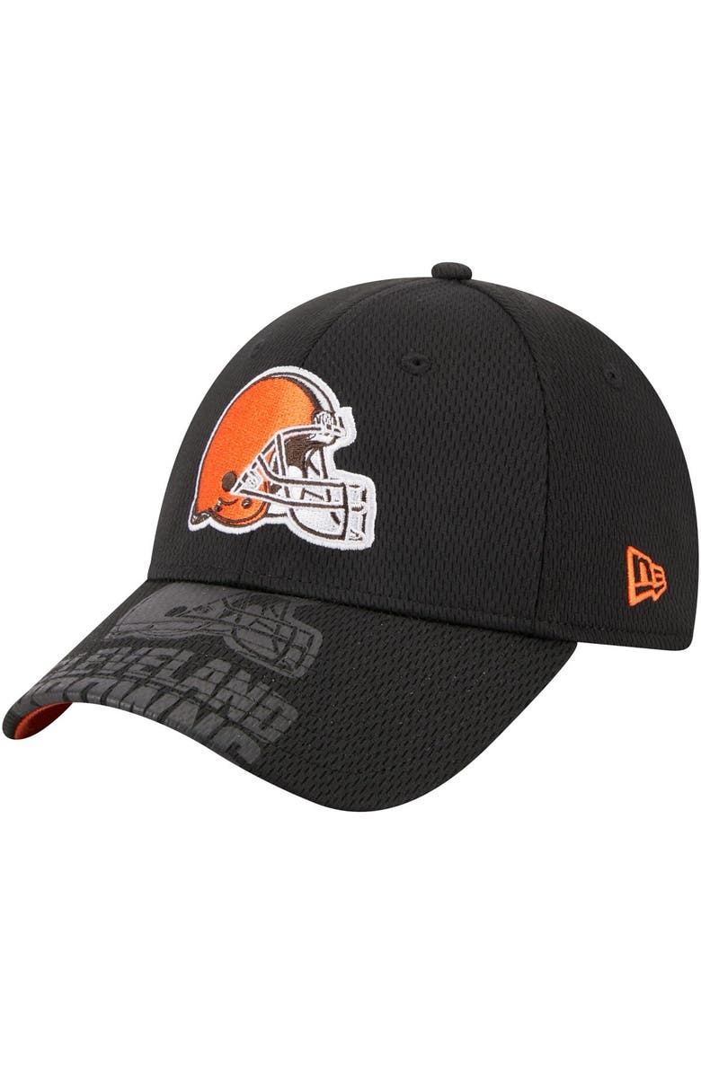 New Era Men's New Era Black Cleveland Browns Top Visor 9FORTY Adjustable Hat, Main, color, Black