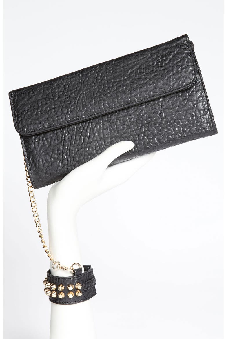 Studded Cuff Clutch, Alternate, color, BLACK