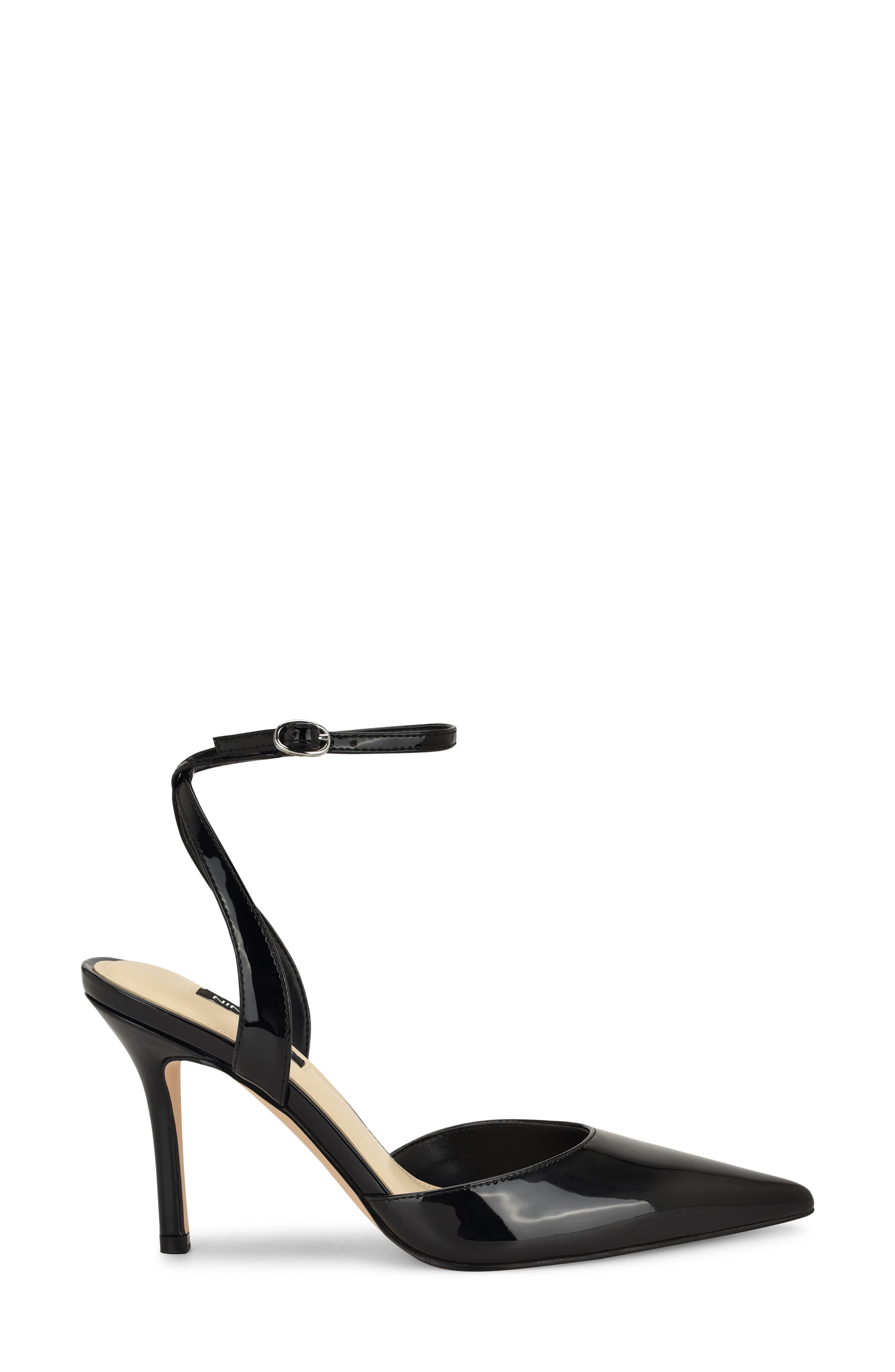 Nine West Grana Ankle Strap Pointed Toe Pump, Alternate, color, Black