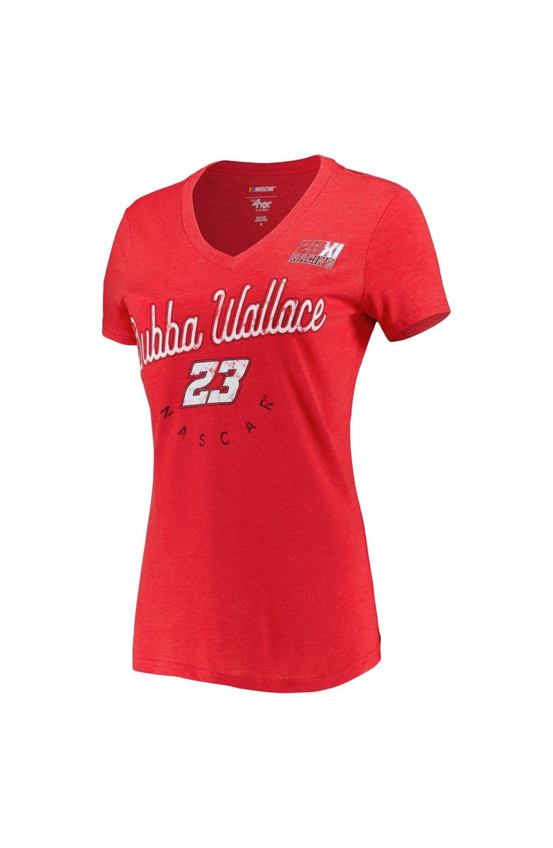 G-III 4HER BY CARL BANKS Women's G-III 4Her by Carl Banks Red Bubba Wallace Bump & Run V-Neck T-Shirt, Alternate, color,