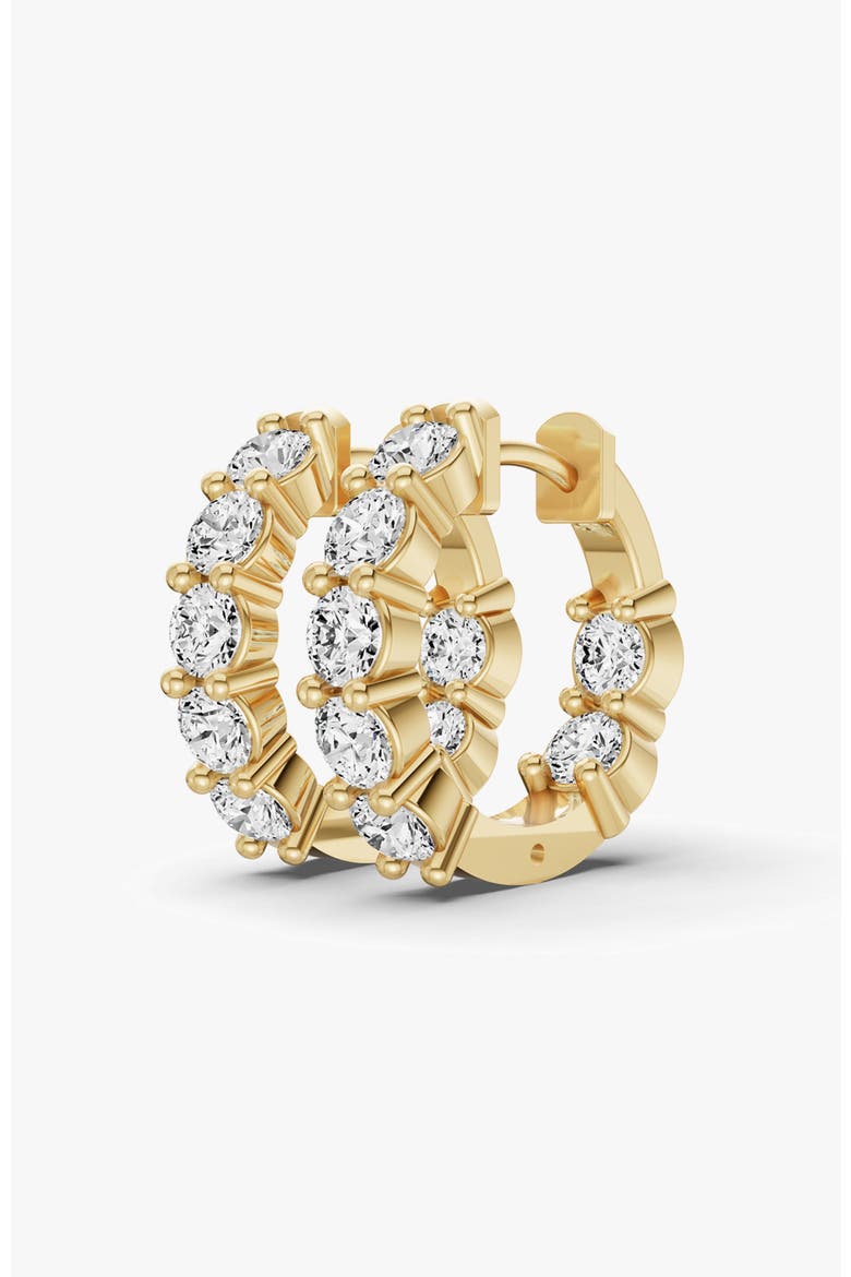 14K Gold 2 ct Earrings Of Sereia In & Out Diamond, Alternate, color, Yellow Gold