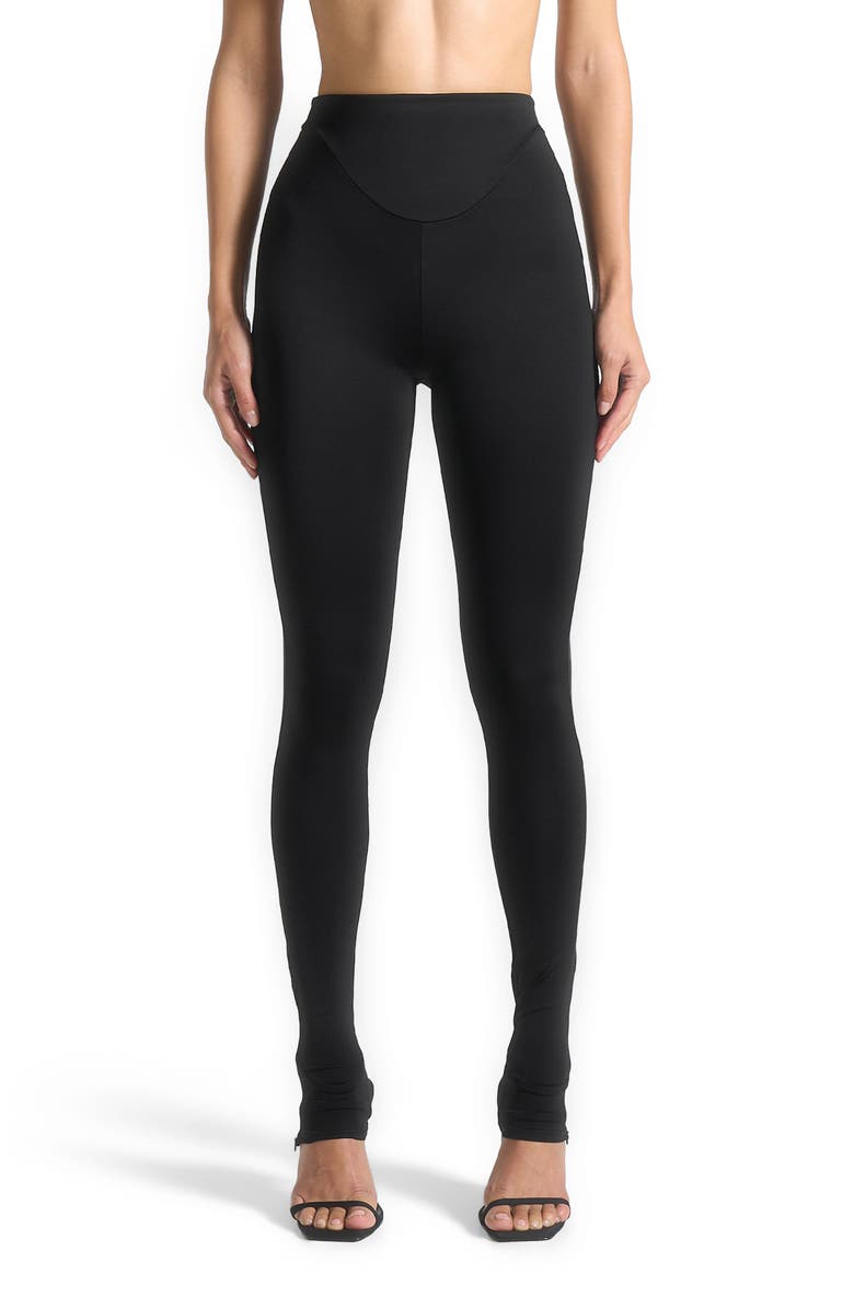 Manière De Voir Chloe High Waisted Leggings, Alternate, color, Black