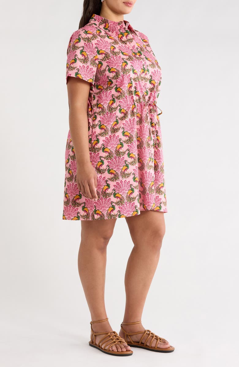 SUGARLIPS Kenda Peacock Shift Minidress, Alternate, color, Pink-Green