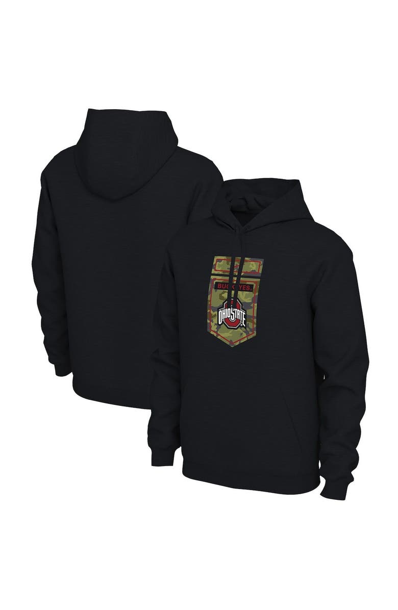 Nike Men's Nike Black Ohio State Buckeyes Veterans Camo Pullover Hoodie, Main, color, 