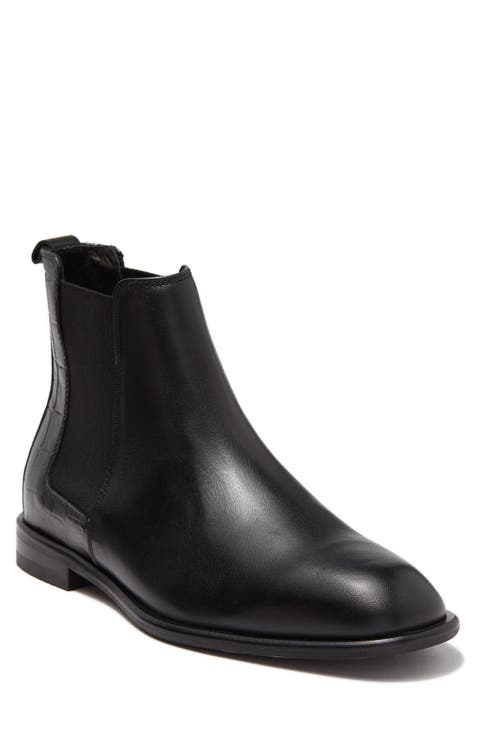 Croc Embossed Leather Chelsea Boot (Men)