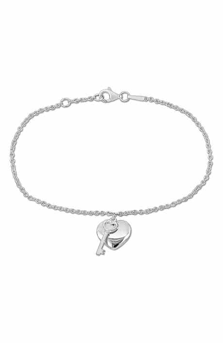 DELMAR Heart & Key Charm Bracelet