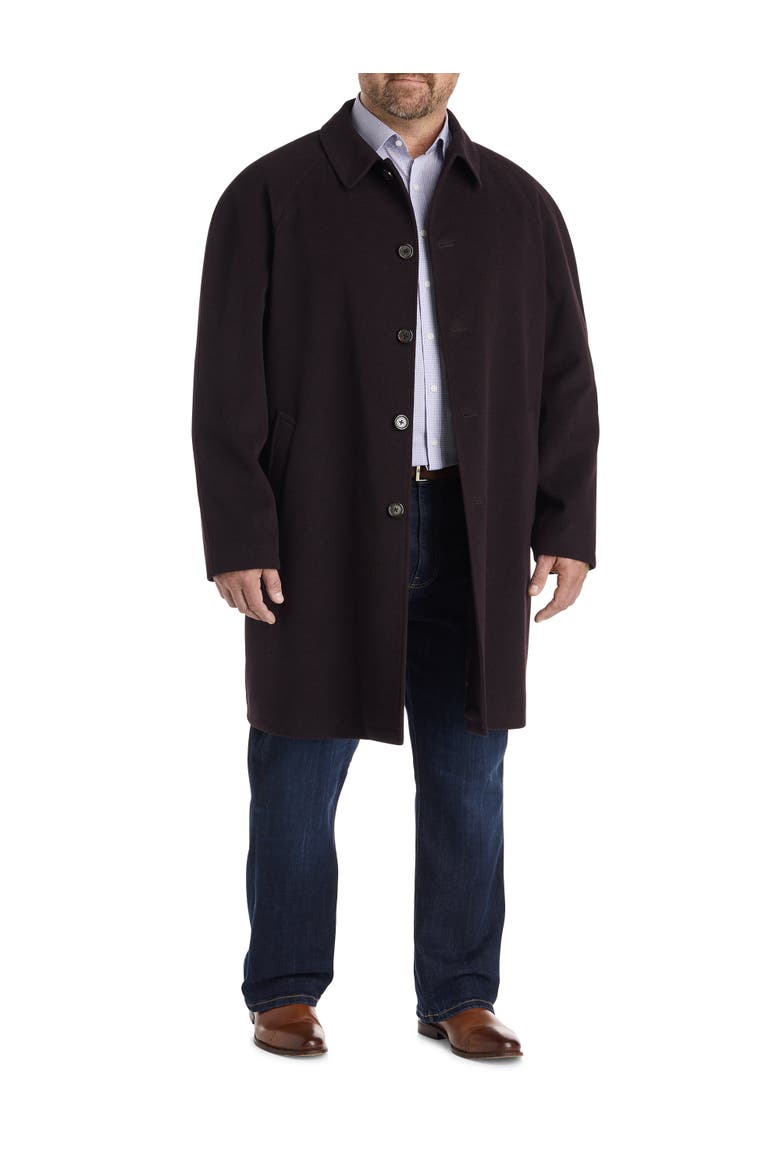 Big & Tall Kobler Overcoat, Alternate, color, WINE