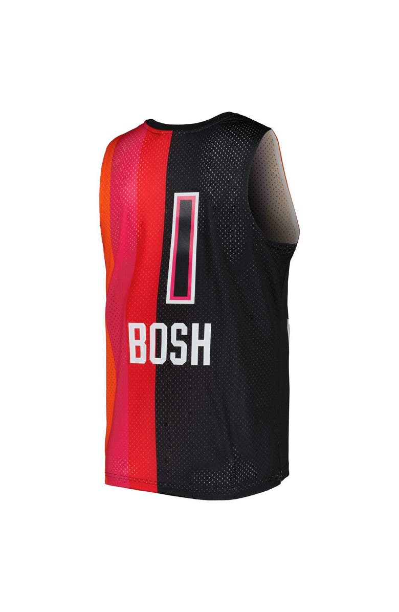 Mitchell & Ness Men's Mitchell & Ness Chris Bosh Black/Red Miami Heat Hardwood Classics 2011/12 Split Swingman Jersey, Alternate, color, 