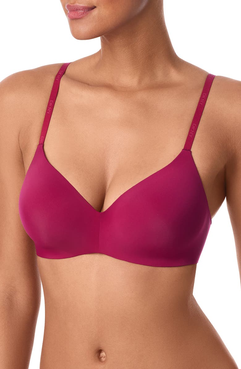 DKNY Litewear Wire-Free Bra, Alternate, color, Red Plum