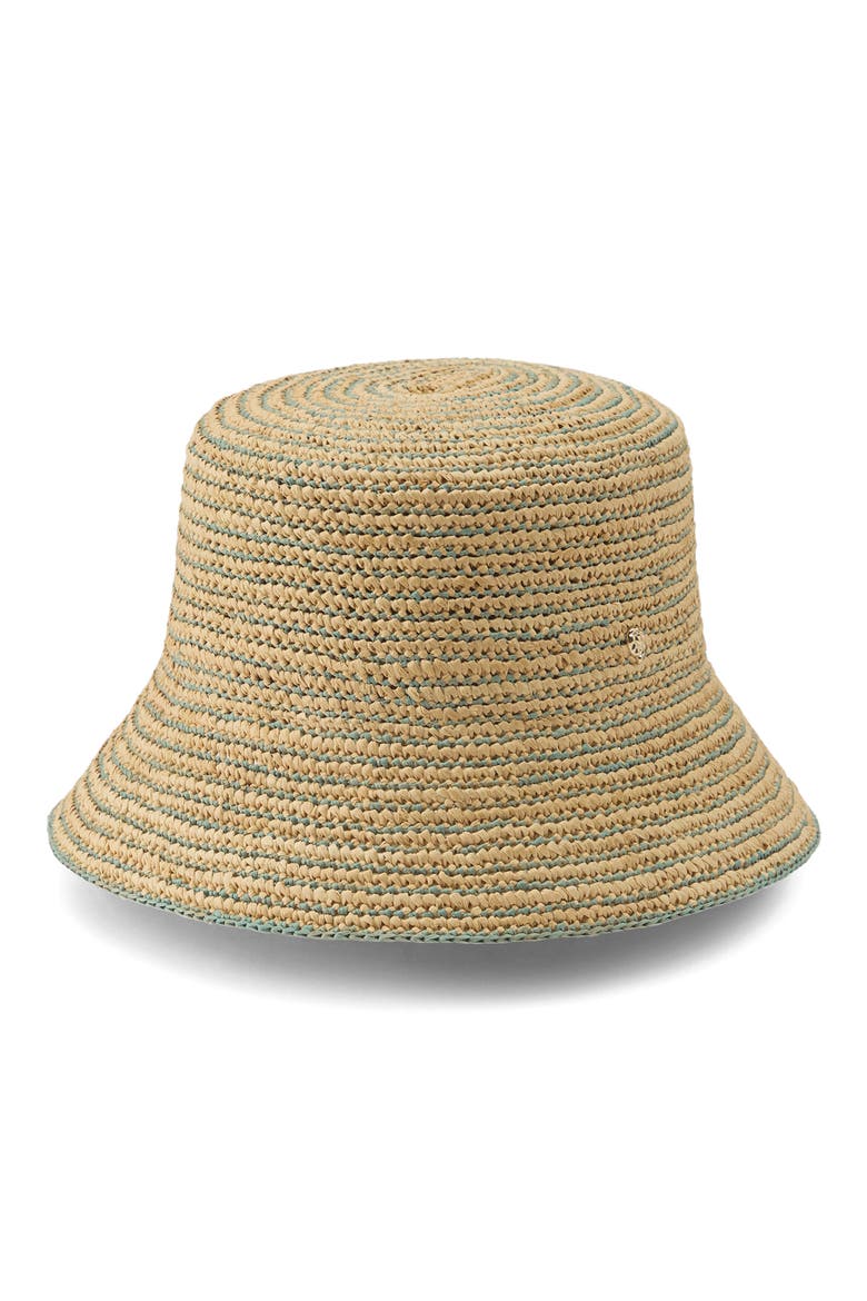Nala Raffia Bucket Hat, Main, color, NATURAL/ SEAGLASS