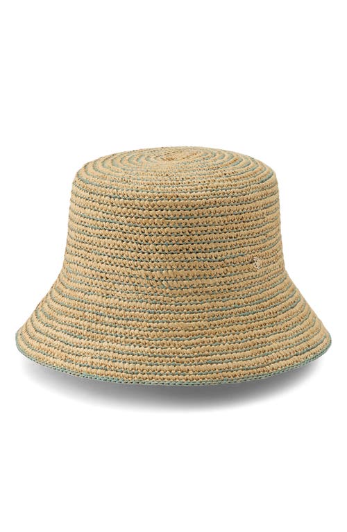 Helen Kaminski Nala Raffia Bucket Hat In Natural/seaglass
