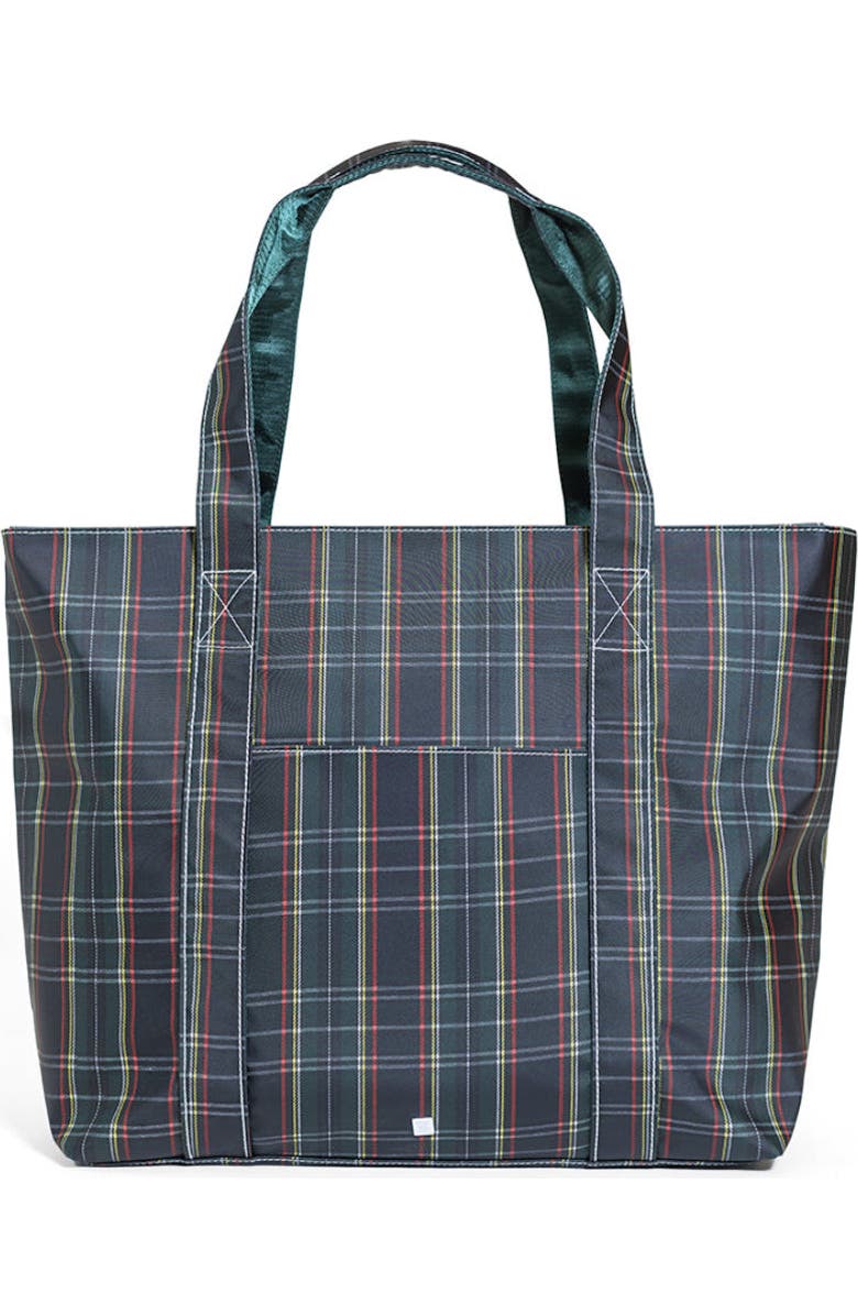 TRVL Design Cambridge Plaid Jumbo Tote, Main, color, Navy