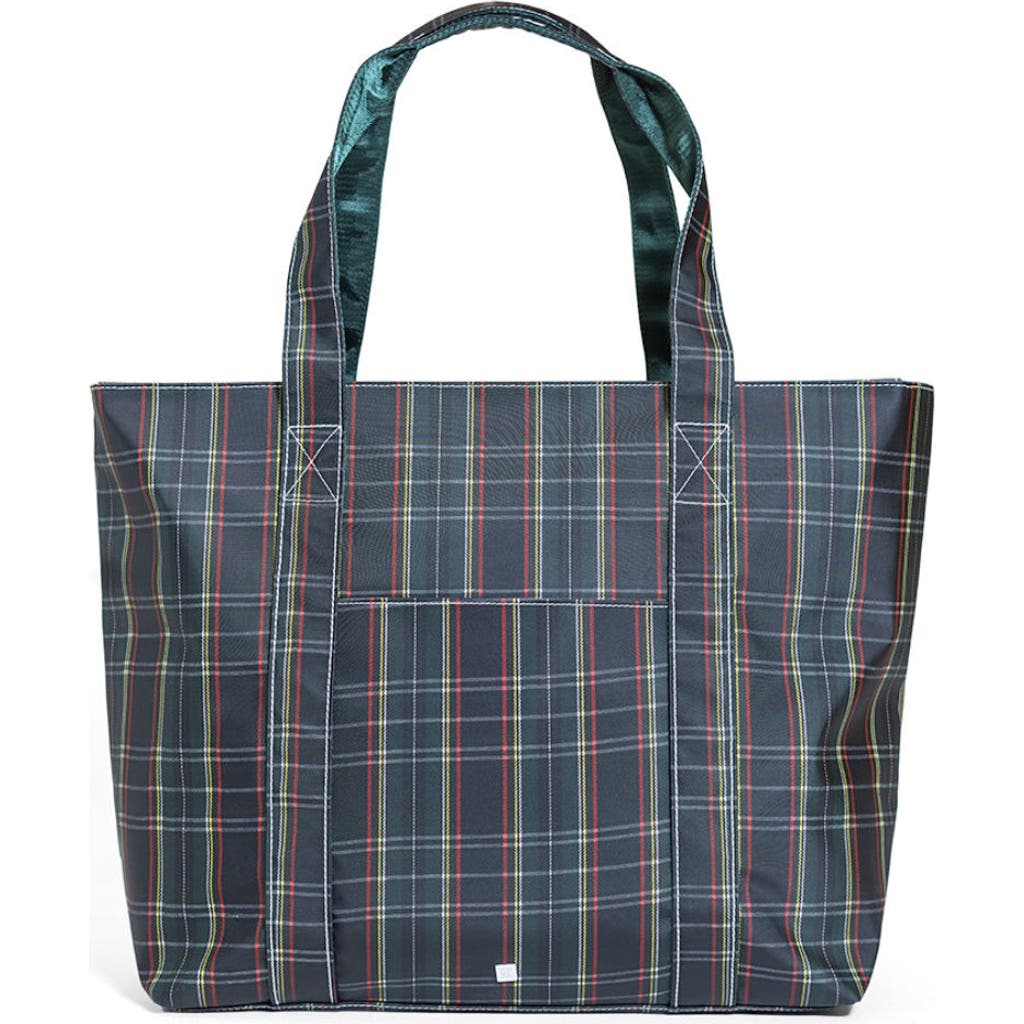 Trvl Design Cambridge Plaid Jumbo Tote In Blue
