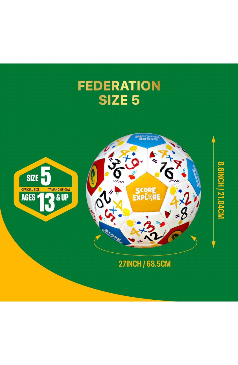 iconsportgroup Multiplication Explorer Soccer Ball, Alternate, color, Multiplication Explorer