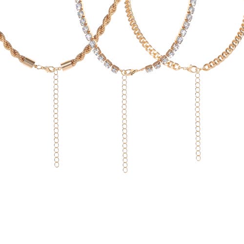 Jessica Simpson 3-piece Twisted Chain Link Necklace Set In Gold