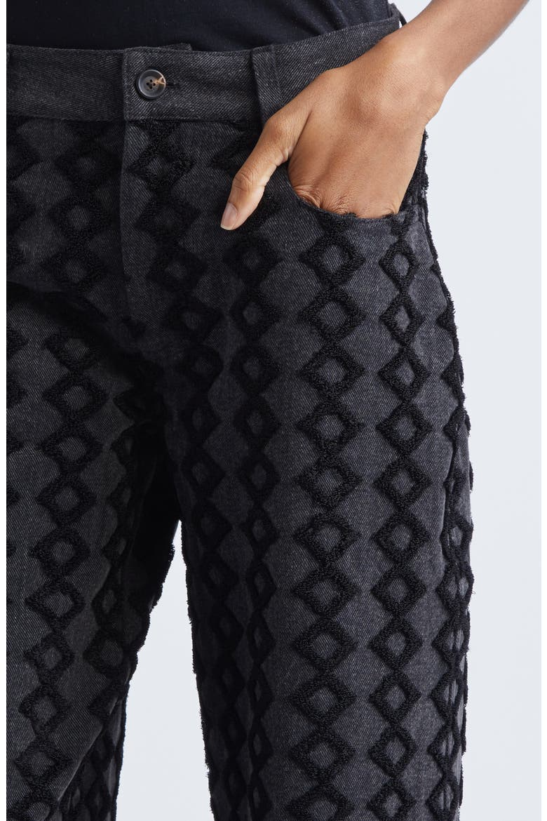 Stulla Geometric Embroidered Wide Leg Jeans, Alternate, color, WASHED BLACK
