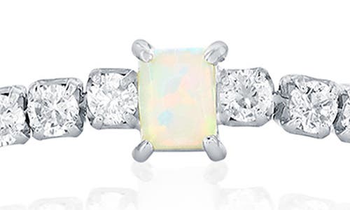 Simona Opal & Cubic Zirconia Tennis Bracelet In White