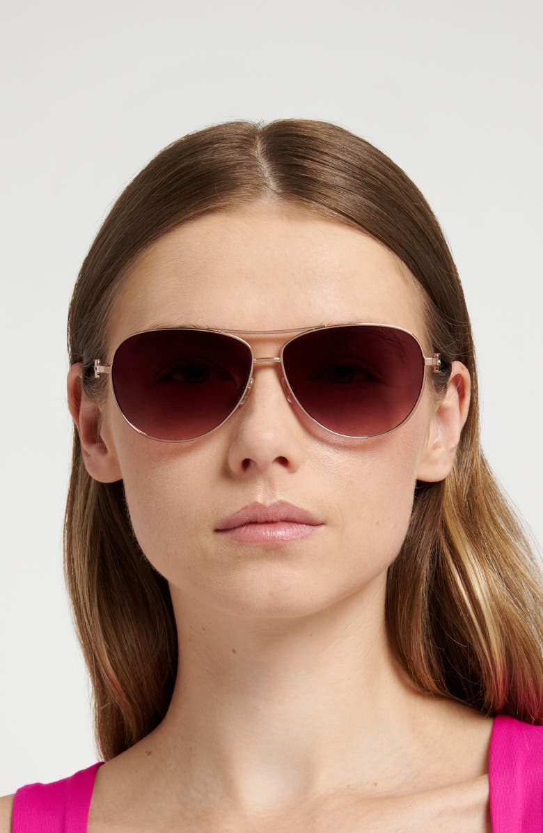Kate Spade New York melly 60mm gradient pilot sunglasses, Alternate, color, Rose Gold/ Pink Ds