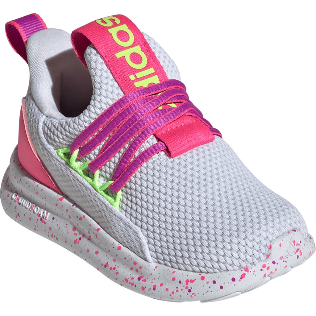 Adidas Originals Adidas Kids' Lite Racer Adapt 7.0 Slip-on Sneaker In White/lucid Lemon/lucid Pink