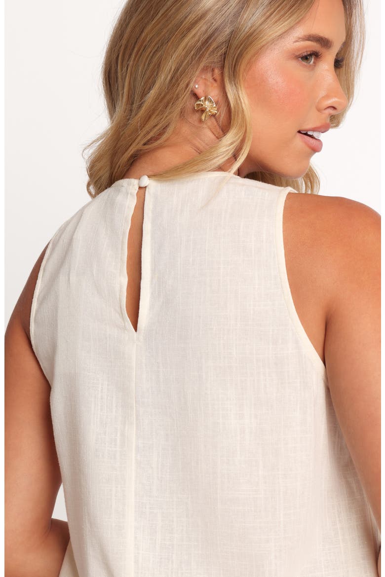 Doria Pintuck Pleat Cotton Blend Tank, Alternate, color, CREAM