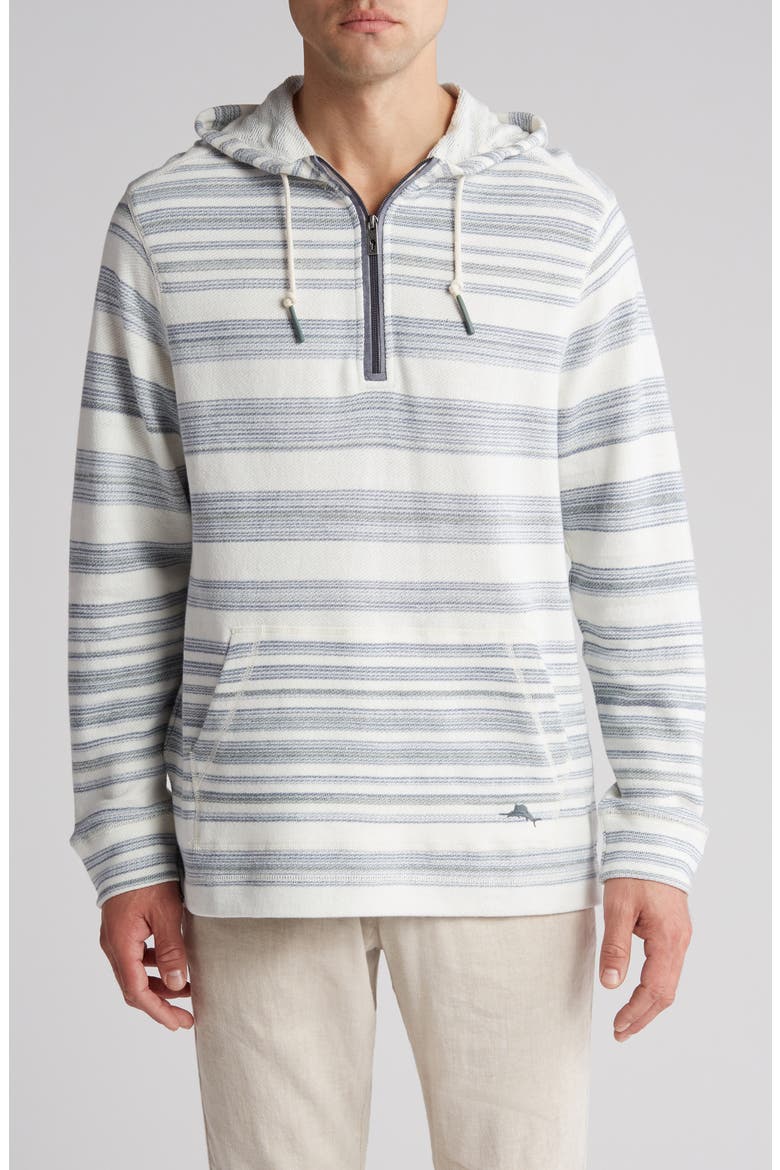 Baja Shoreline Stripe Quarter Zip Hoodie, Main, color, COCONUT