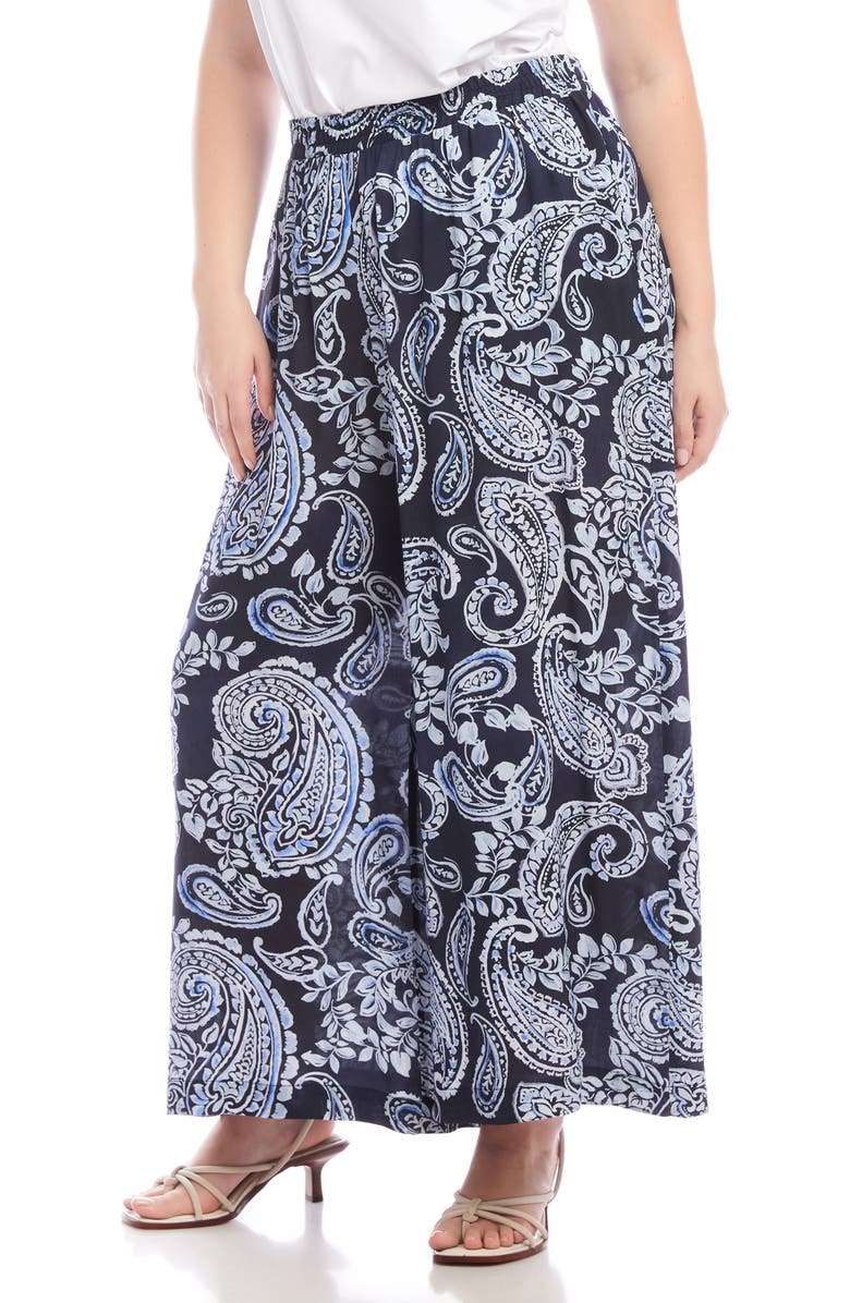 Karen Kane Paisley Print High Waist Wide Leg Pants, Alternate, color, Paisley