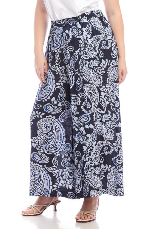 Karen Kane Paisley Print High Waist Wide Leg Pants