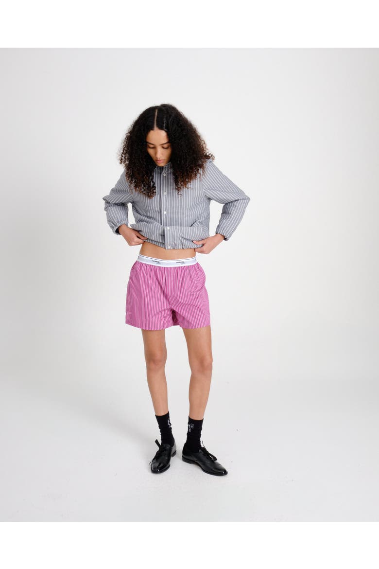 Shirt Bomber Jacket, Alternate, color, BLACK STRIPE OXFORD
