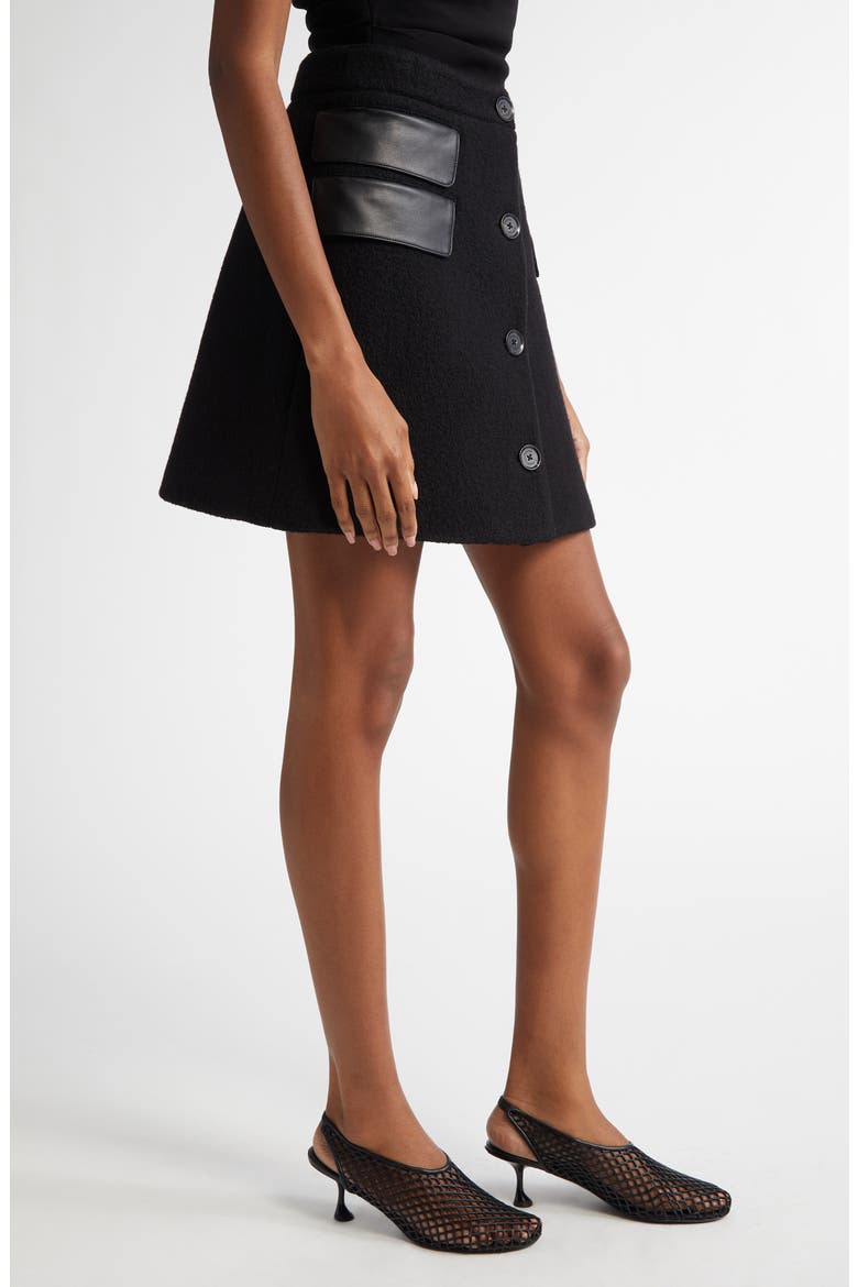 Mei Boiled Wool Jersey A-Line Skirt, Alternate, color, BLACK