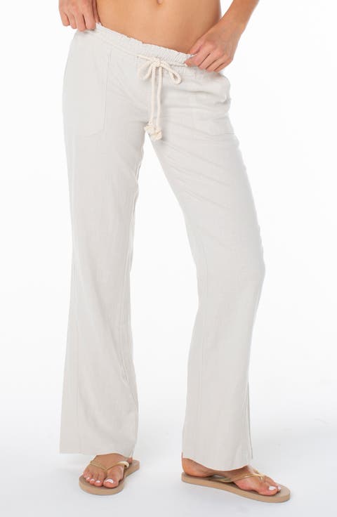 Oceanside Linen Blend Drawstring Pants