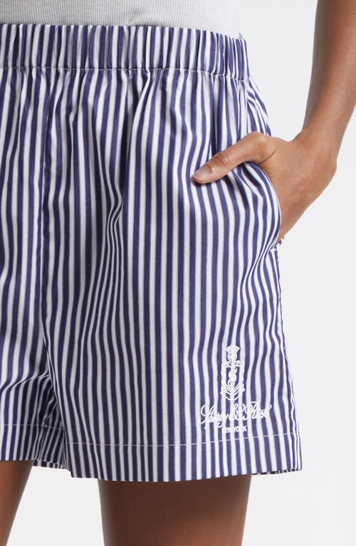 Sporty And Rich Sporty & Rich Vendome Stripe Embroidered Cotton Boxer Shorts