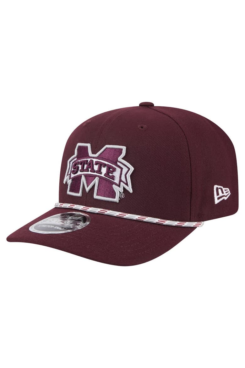 Men's New Era Maroon Mississippi State Bulldogs Game Day Multi-Rope 9SEVENTY Stretch-Snap Hat, Main, color, Maroon