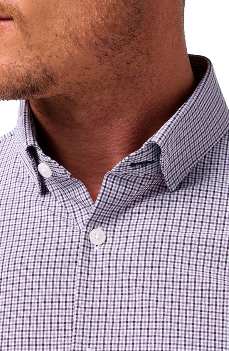 Mizzen+Main Leeward Trim Fit Plaid Performance Button-Up Shirt, Alternate, color, Purple Dusk Sam Plaid