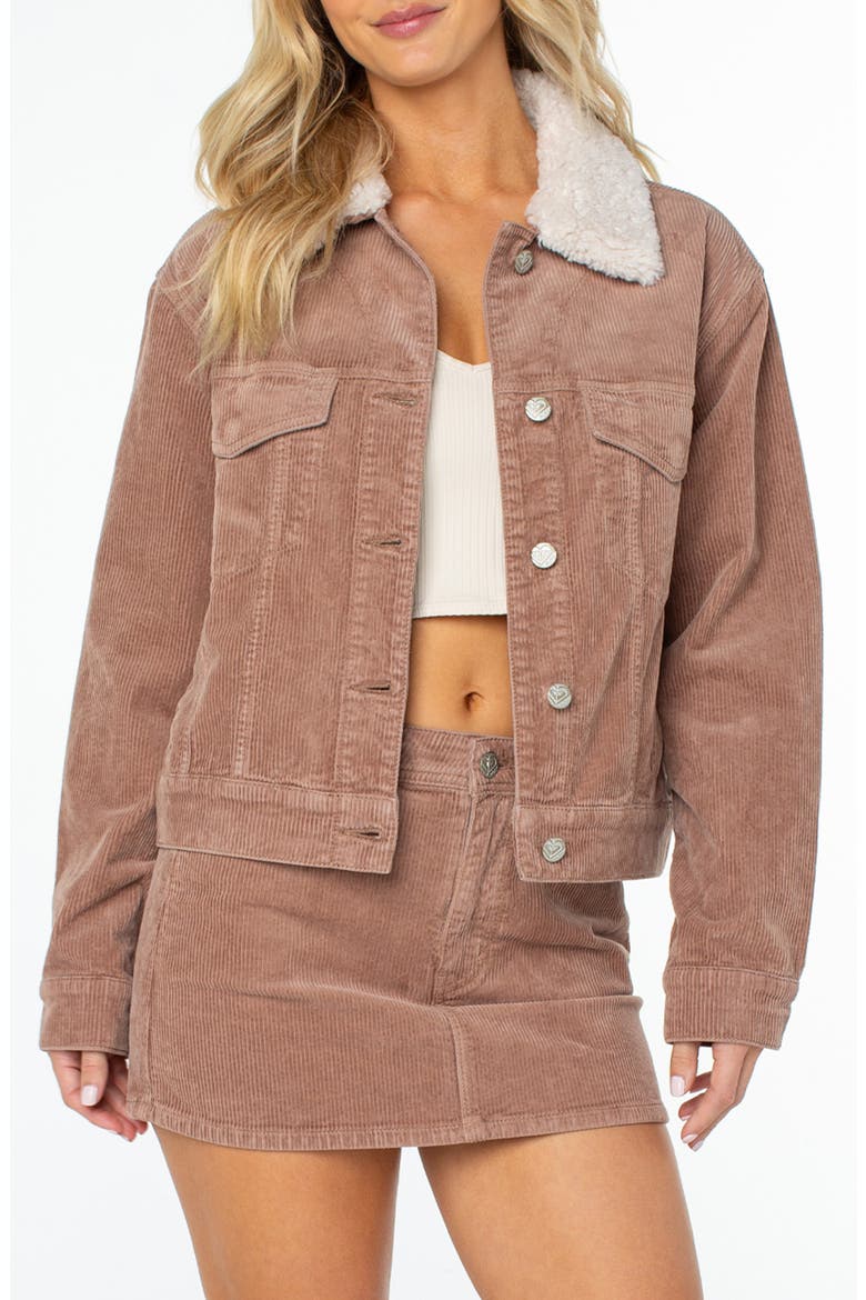 Big Smoke Cotton Corduroy Jacket with High Pile Fleece Collar, Main, color, GINGER SNAP