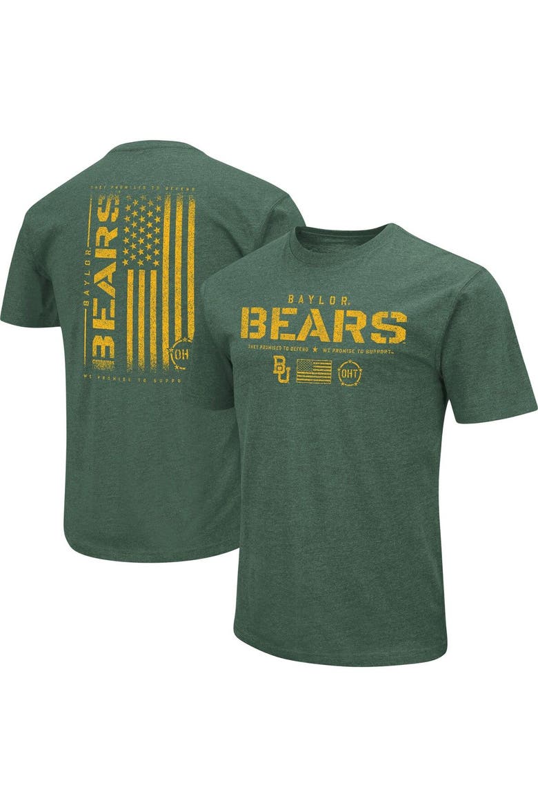 Men's Colosseum Green Baylor Bears OHT Military Appreciation Flag 2.0 T-Shirt, Main, color, Green