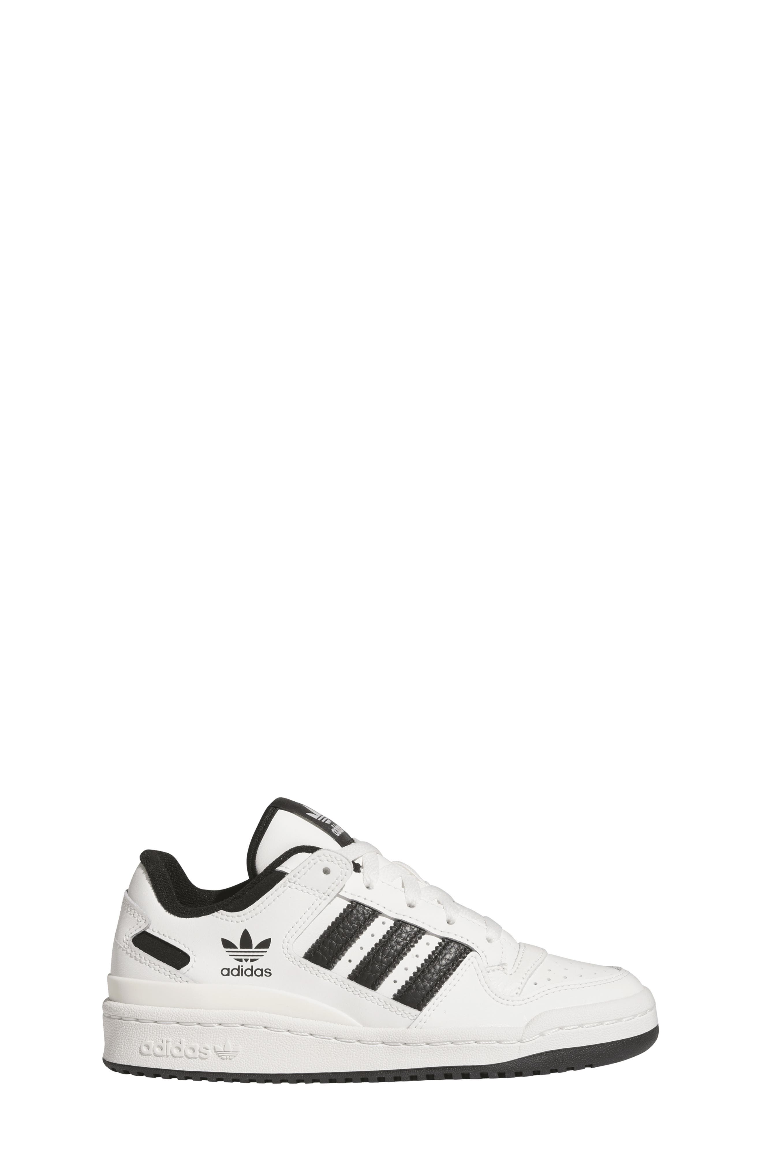 adidas Kids
 Forum Low Basketball Sneaker, Alternate, color, White/ Black/ White