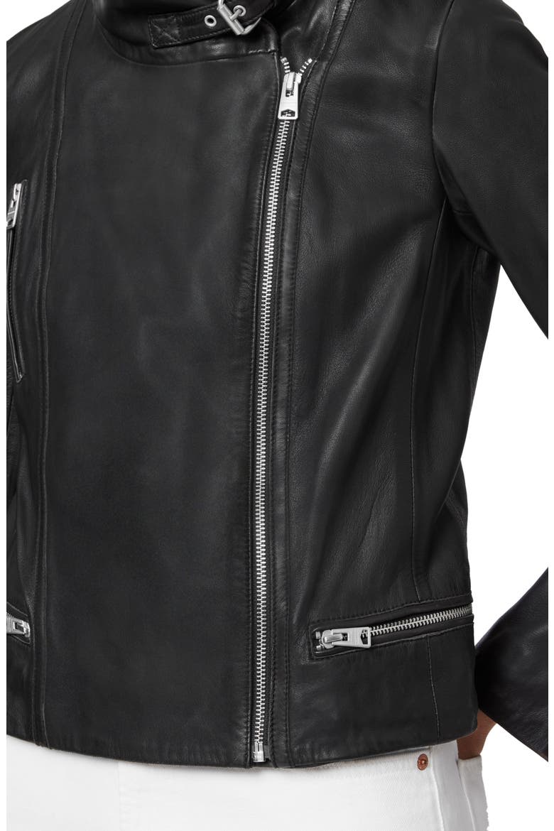 Bales Leather Biker Jacket, Alternate, color, BLACK