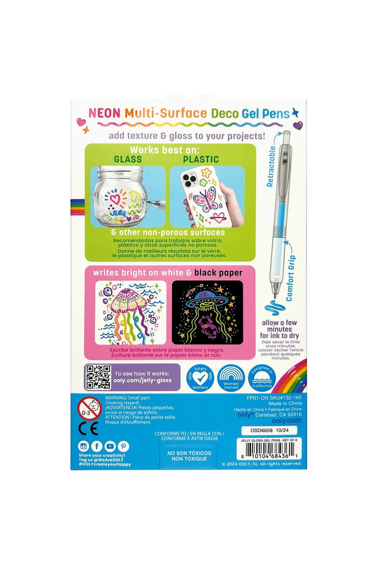 Jelly Gloss Deco Gel Pens 6 Count Color Set, Alternate, color, Multicolored