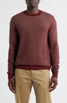 Emporio Armani Geo Jacquard Virgin Wool Blend Crewneck Sweater