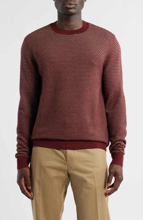 Emporio Armani Geo Jacquard Virgin Wool Blend Crewneck Sweater