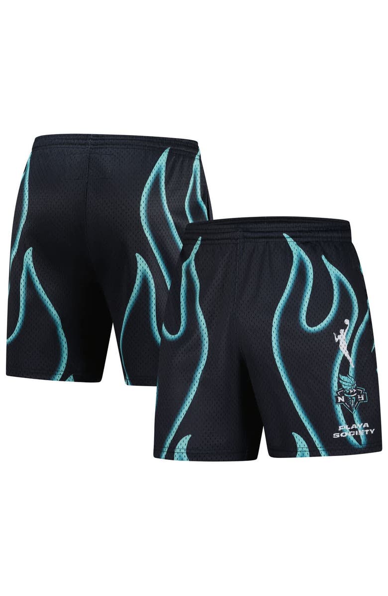 Playa Society Unisex Playa Society  Black New York Liberty Athletic Shorts, Main, color, 